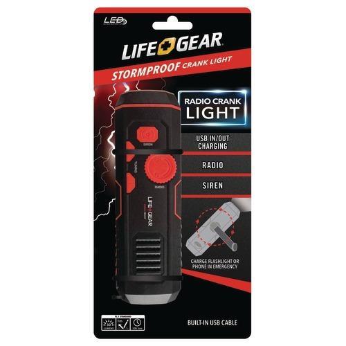 Life+gear 120-lumen Stormproof Usb Crank Flashlight & Radio (pack of 1 Ea)