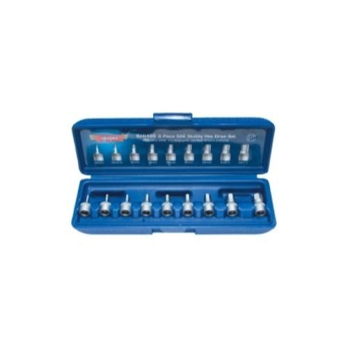 STUBBY HEX BIT SET SAE 9PC 1/4