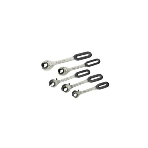 5pc Ratchet & Release Flare Nut Wrench Set - SAE