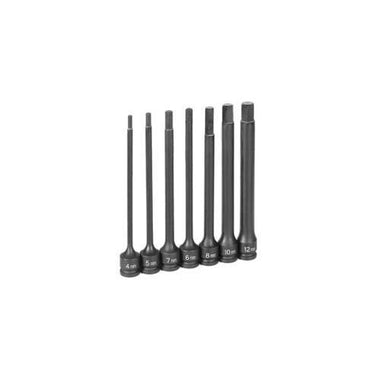 3/8" DR 7 PC 6" LENGTH METRIC HEX DRIVER SET