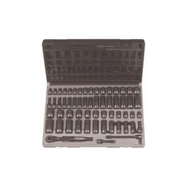 3/8" Dr. 59pc Fract. & Metric Duo-Socket Set - 6 P