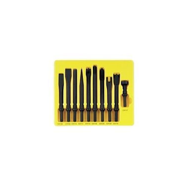 10PC GENERAL SERVICE CHISEL SET .401 SHANK