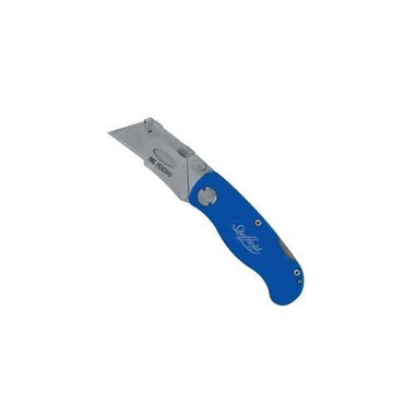 UTILITY KNIFE FOLDING LOCKBACK BLUE HANDLE