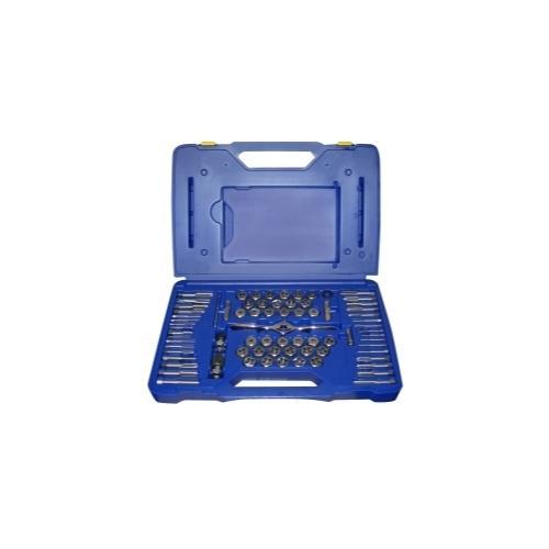 75 PIECE TAP+DIE COMBO SET W/PTS HANDLE