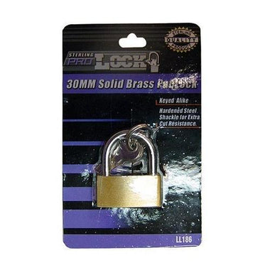 30MM solid brass padlock with keys ( Case of 24 )