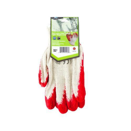 Large Red Latex Palm Coated Lightweight Liner Gloves ( Case of 24 )