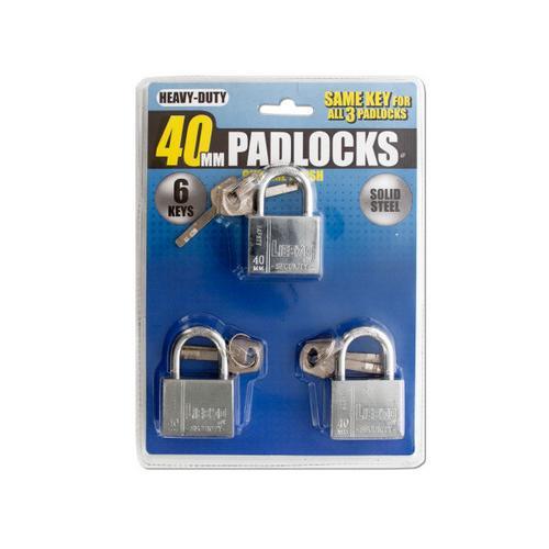 Chrome Finish Keyed Alike Steel Padlocks ( Case of 1 )