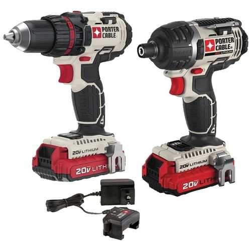 Porter-cable 20-volt Max* Cordless 2-tool Combo Kit With 2 Batteries (pack of 1 Ea)