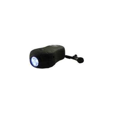 3 1/2 Inch Black Rubber Coated Wind-Up Flashlight