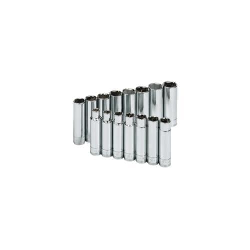 SOCKET SET 1/2IN. DRIVE 15PC METRIC DEEP 6 POINT