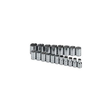 SOCKET SET 1/2IN. DRIVE 19PC METRIC STD 6 POINT