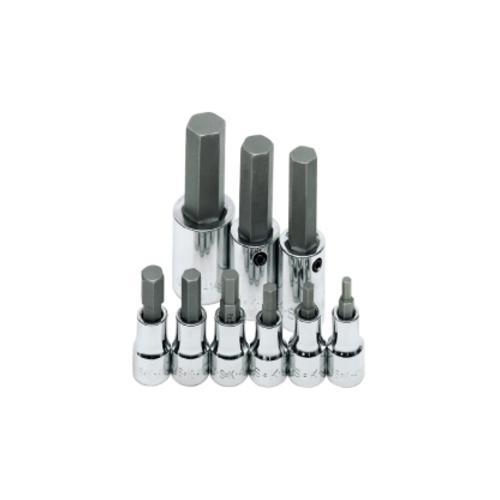 SOCKET HEX BIT SET 3/8IN. DRIVE 9PC METRIC