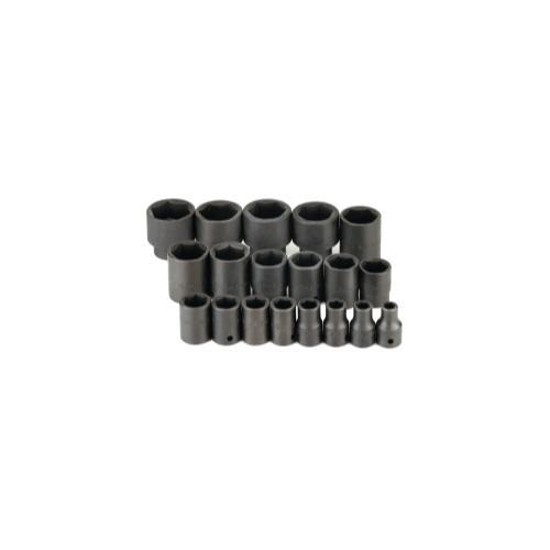 SOCKET SET IMPACT 1/2IN. DRIVE 19PC SAE STD 6 PT