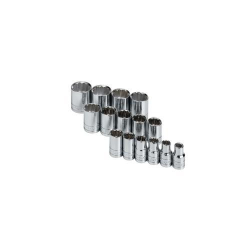 SOCKET SET 1/2IN. DRIVE 15PC SAE STD 12 POINT