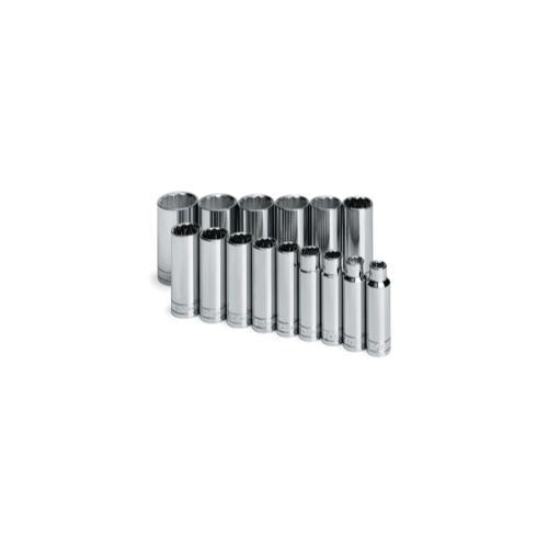 SOCKET SET 1/2IN. DRIVE 15PC SAE 12 POINT