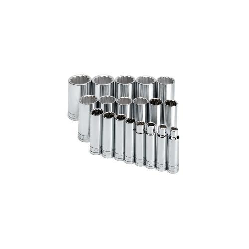 SOCKET SET 1/2IN. DRIVE 19PC SAE DEEP 12 POINT