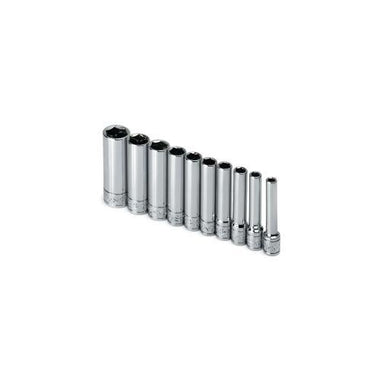 SOCKET SET 1/4IN. DRIVE 10 PC SAE DEEP 6 POINT