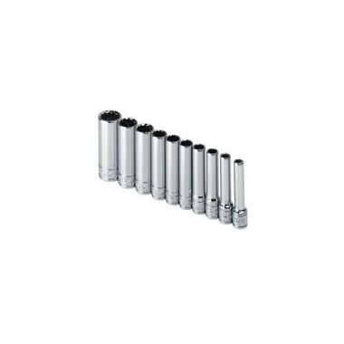 SOCKET SET 1/4IN. DRIVE 10PC SAE DEEP 12 POINT