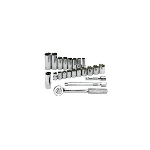 TOOL SET 3/8IN. DRIVE 22PC MET 6 POINT W/RATCHET