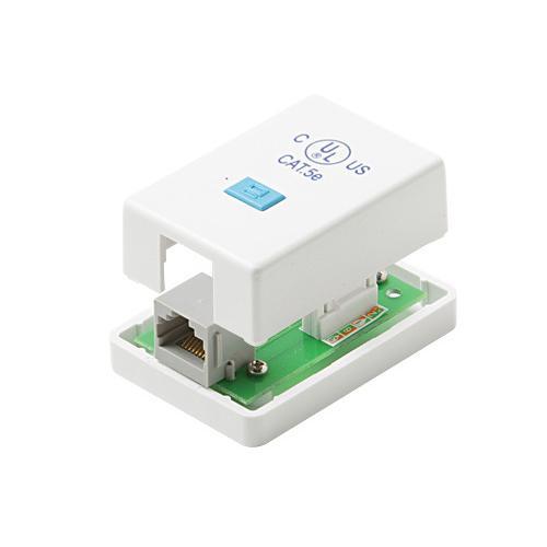 Cat 5e White Single 568B Surface Mount