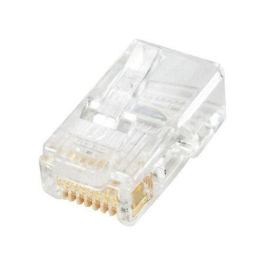 8x8 Round/Stranded RJ45 Cat5e Plug 25 Pk