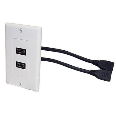 Standard 2-HDMI Pigtail Wall Plate