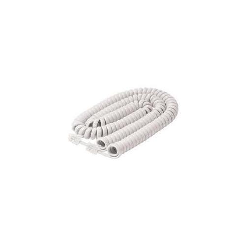 25ft Coiled Handset Telephone Cord WHITE